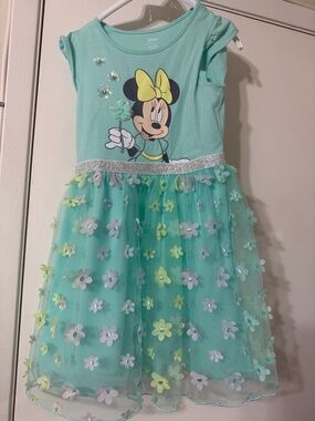 Disney Girls' Mint Green Minnie Bow Graphic Tank